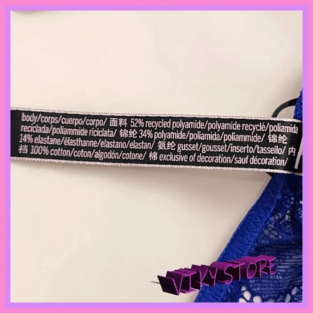 NWT 💖 Sparkling Rhinestones on Victoria's Secret Blue Bikini - Medium 💖 NWT